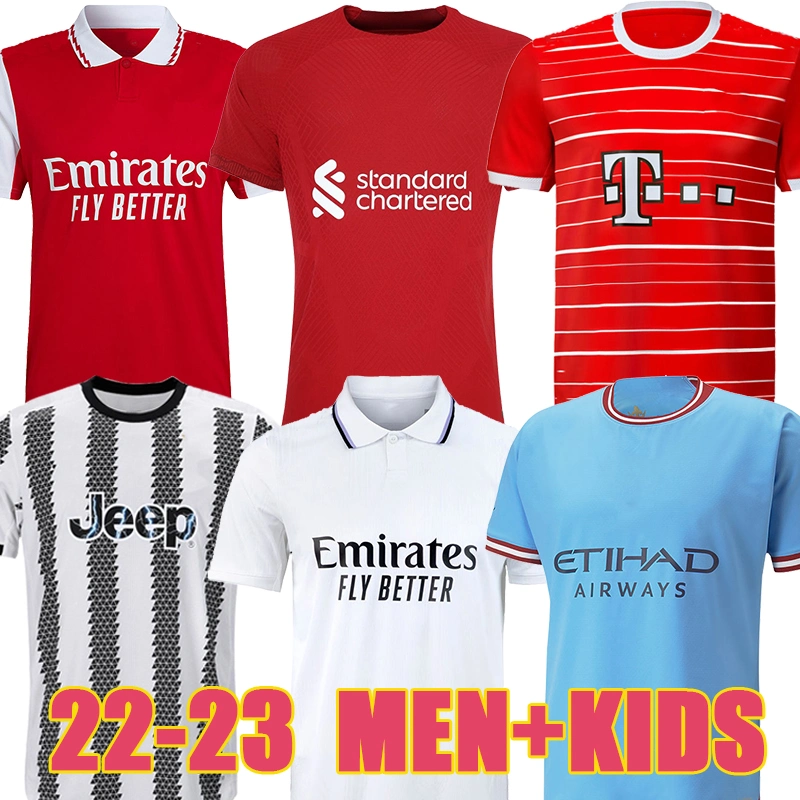 22 23 Nouveau modèle de la qualité de l'Homme Grade Thai Soccer Jersey Mbappe Benzema en stock de chemises de football