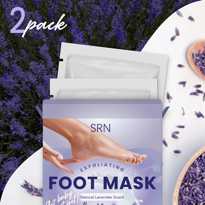 Private Label Lavender Nourishing Foot Peel Mask Dead Skin Foot Masking Peel Remove Calluses Foot Care Mask