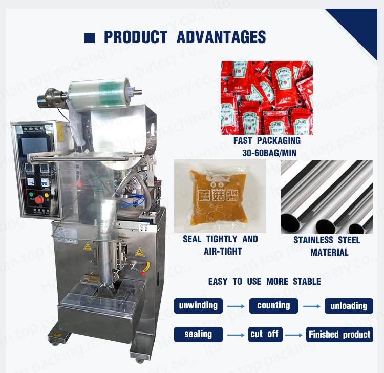 Automatic Back Seal Salad Dressing Hot Pot Base Packaging/Packing Machine