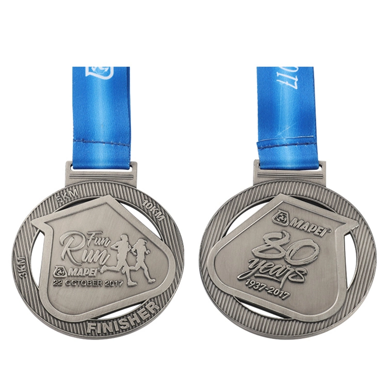 Fabrica de bicicletas de gimnasia católica raza voleibol deporte de metal milagrosa medalla personalizada en blanco con la medalla de esmalte