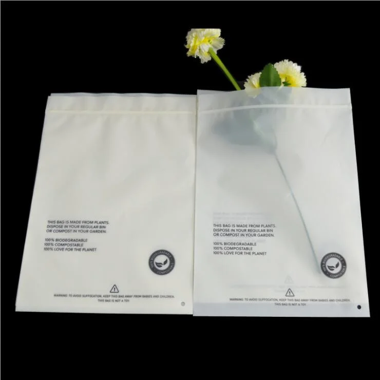 PLA+Pbat Cornstarch Custom Biodegradable Slider Zipper Bags Eco Friendly Plastic Packaging Bag Zip Lock