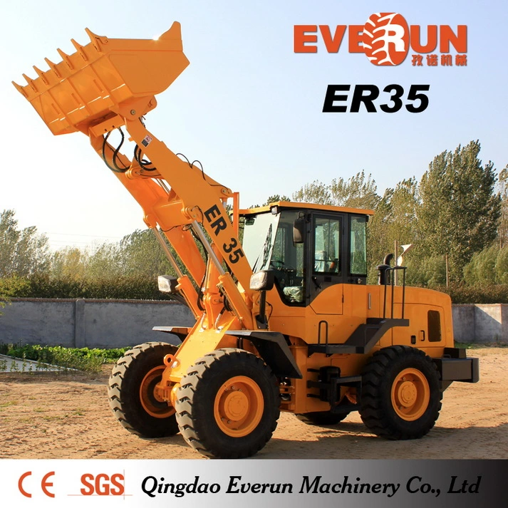 Qingdao Everun 3.0 Ton Wheel Loader with Adjustable Pallet Forks for Sale