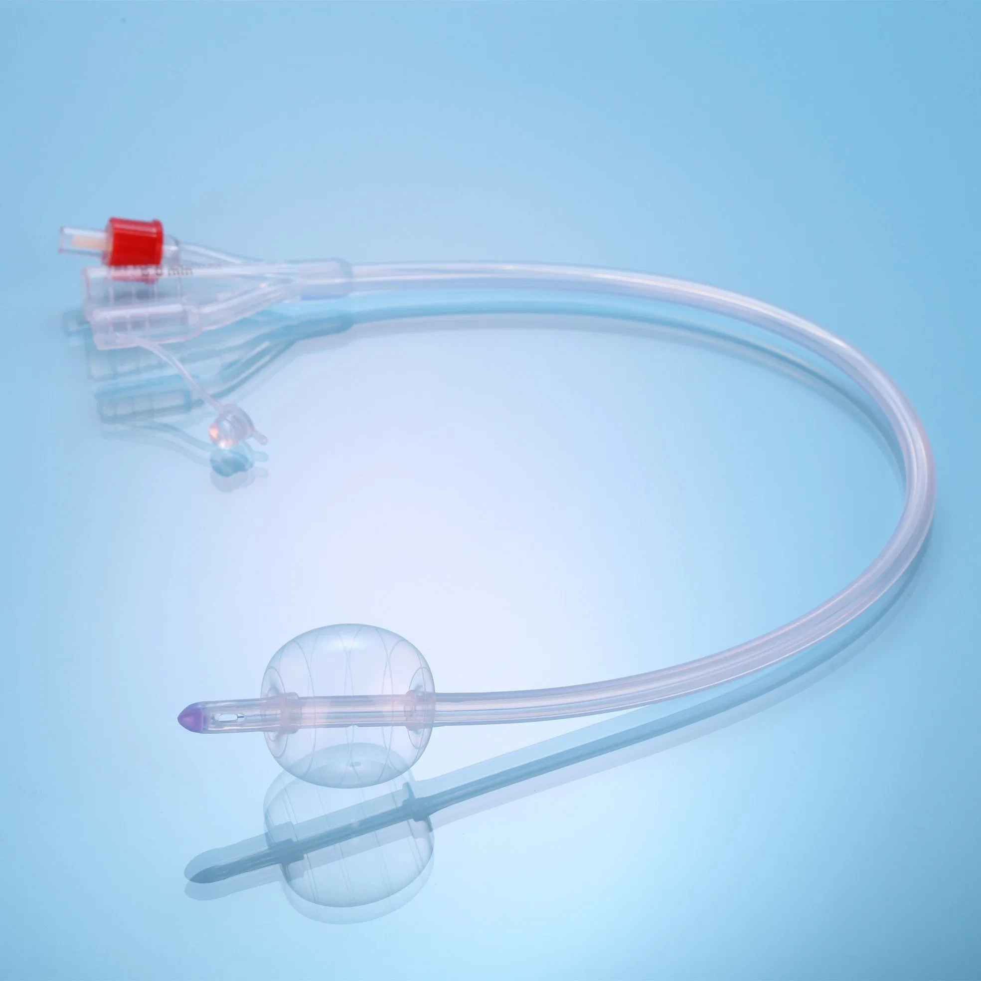 Disposable Sterile 100% Silicone Coated Foley Catheter Two-Way Standard Type Fr12-30 Rubber/Plastic Valve 390-400mm