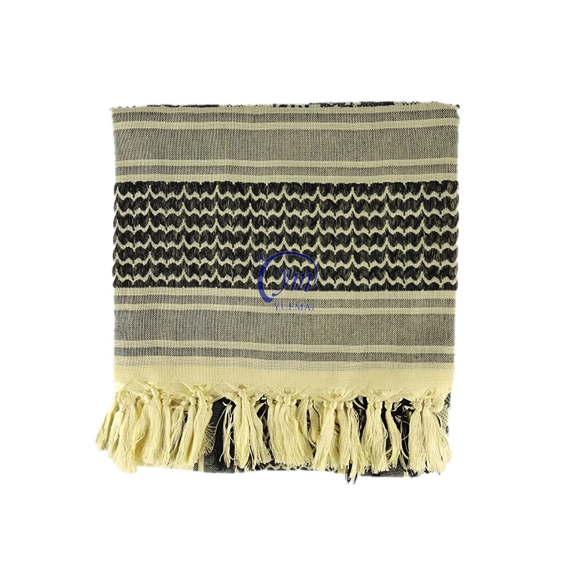 Bufanda Shemagh táctico Yuemai Desierto / 100% Algodón Keffiyeh bufanda para hombres y mujeres de envoltura