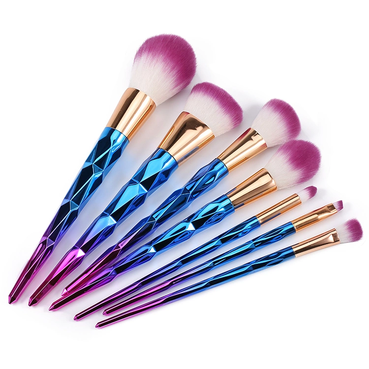 7pcs Unicorn Diamond Brosse de maquillage Poudre de Kits de Jeu de brosses de fondation