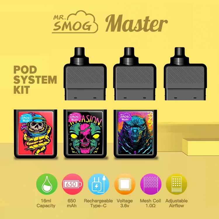 Vapsolo Sr. Smog Master 10 sabores Frutas 2% 5% nicotina VAPE malla bobina Big Puff 10000 Puffs con Pods reutilizables