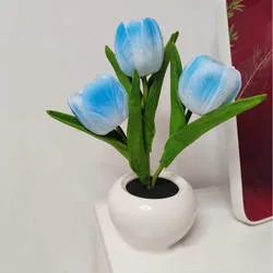 O transporte da fábrica levou Tulip candeeiro de mesa noite à beira do Flor da lâmpada de luz de mesa romântico para decoração