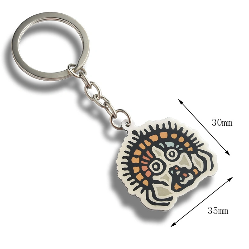 fait sur mesure en usine en alliage de métal plaqué argent Cartoon Keyring fabricant imprimé personnalisé Anime sujet porte-clés de l'animation sur mesure Film trousseau de caractères