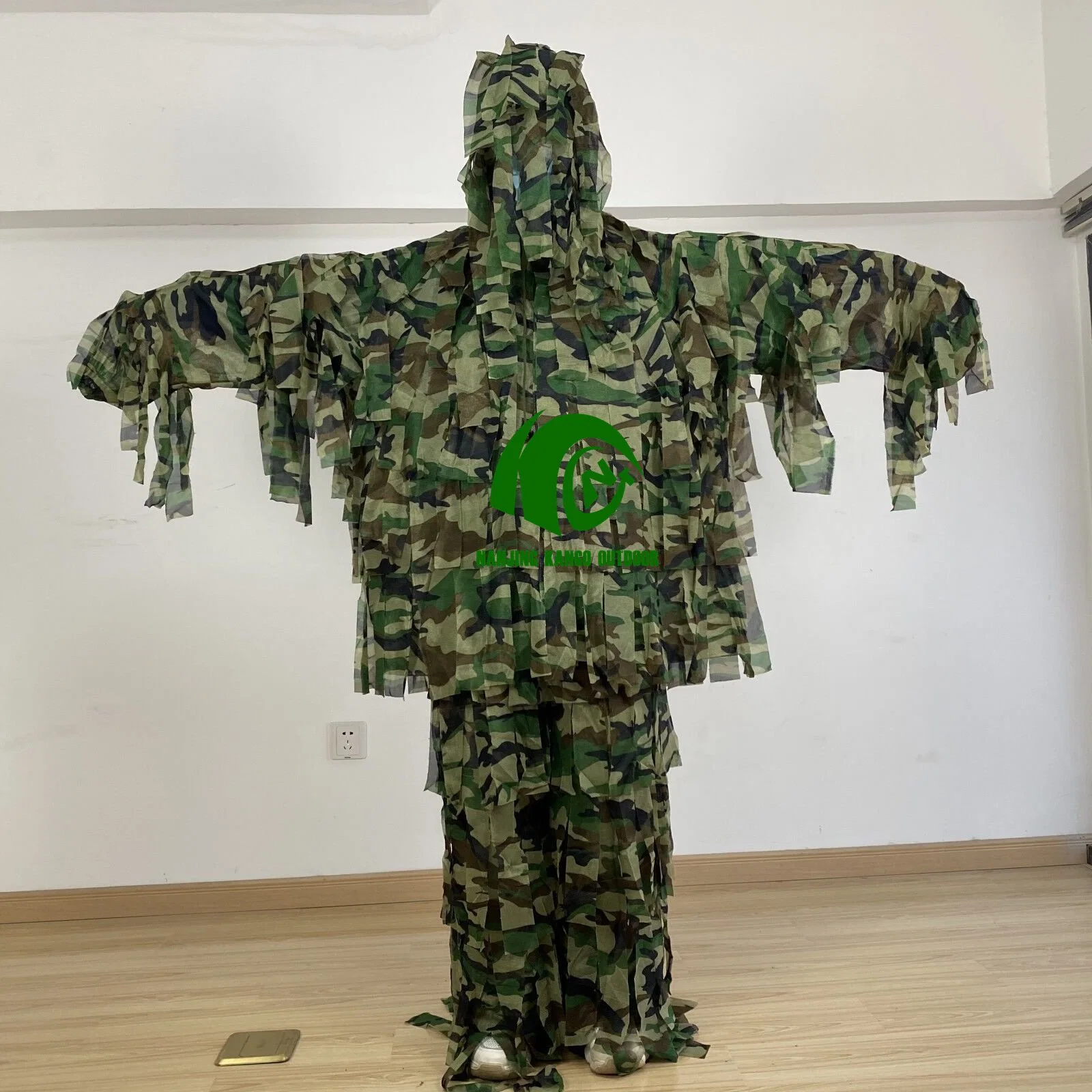 Combinaison de chasse tactique de forêt de forêt de forêt de Ghilie de camouflage KANGO de 4 pièces