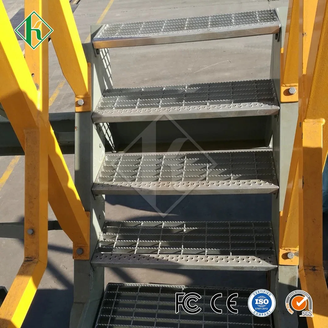 Kaiheng Industrial Stair Treads Manufacturing Galvanized Steel Grating Walkway Stair Tread China T1 Type Carbon Steel Stair Tread