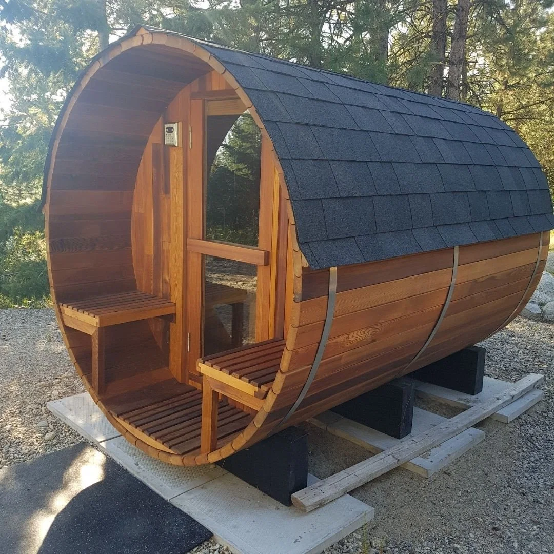 Custom Sauna Room Spruce Prefab for Outdoor Cabin for 2-6 Person Traditional Sauna Can Dry and Wet