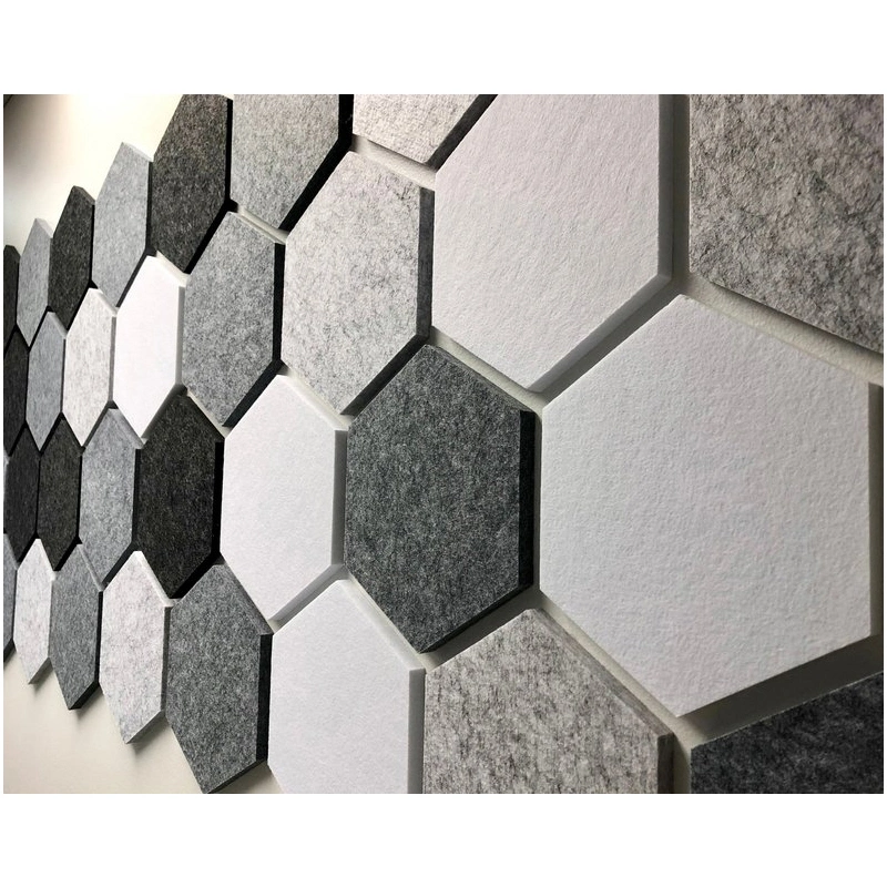 Hexagon Acoustic Panel Different Shape Office Wall Decoration Polyester Fiber Anti-Noise Acoustic Panel