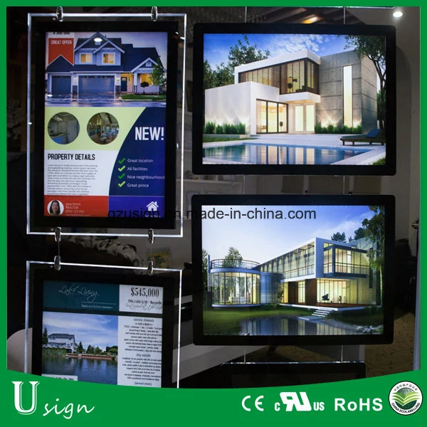 High Brightness Advertising Display Indoor Crystal Light Box for Real Estate Signage