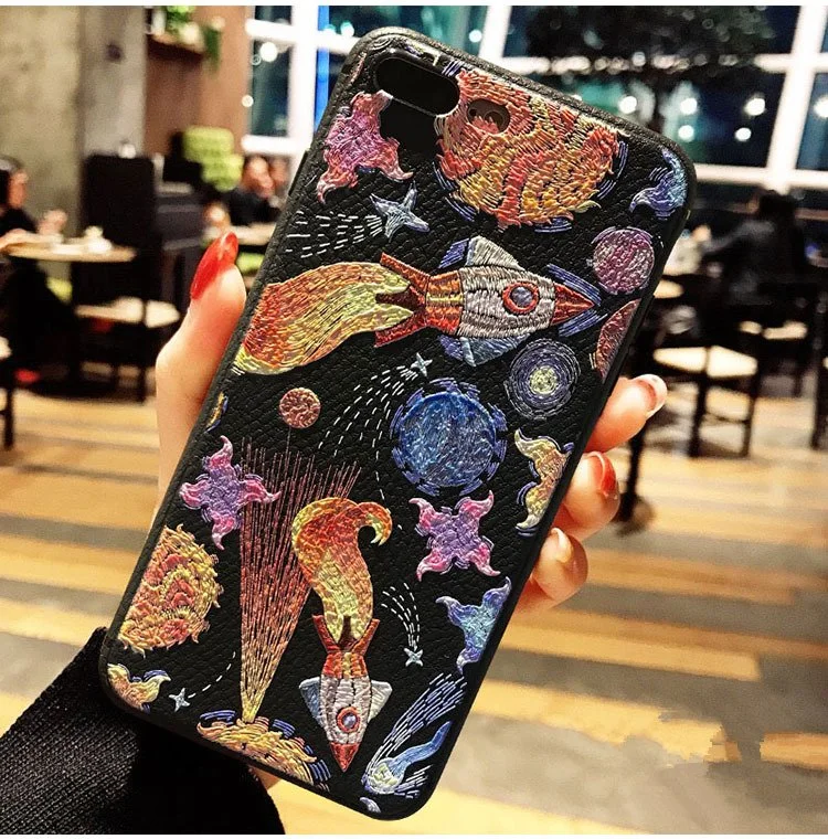 Custom Embroidery Phone Case for iPhone 7 8 X