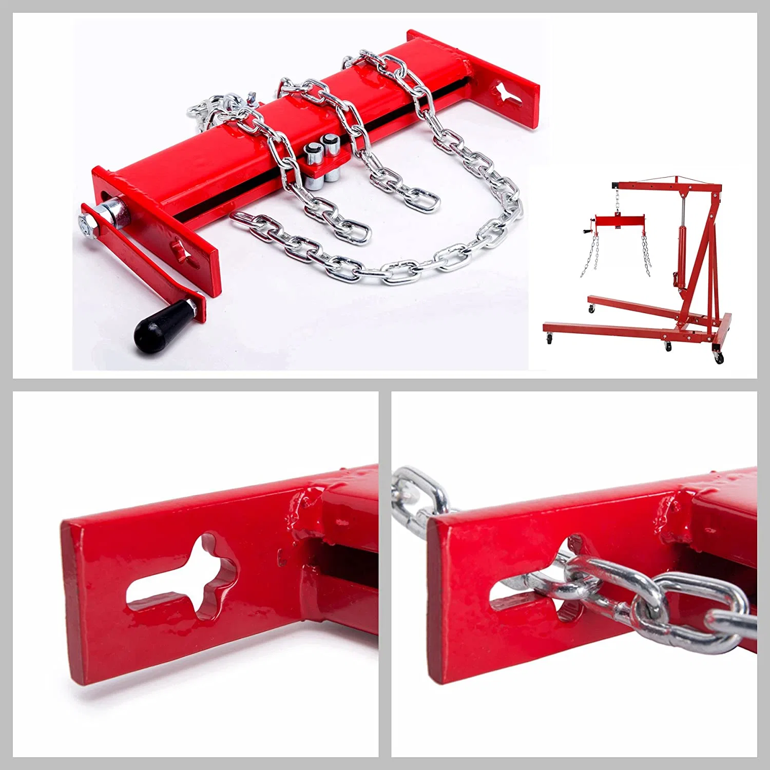 2 Ton (4000lbs) Engine Hoist/Shop Crane/Cherry Picker Load Leveler with Chains