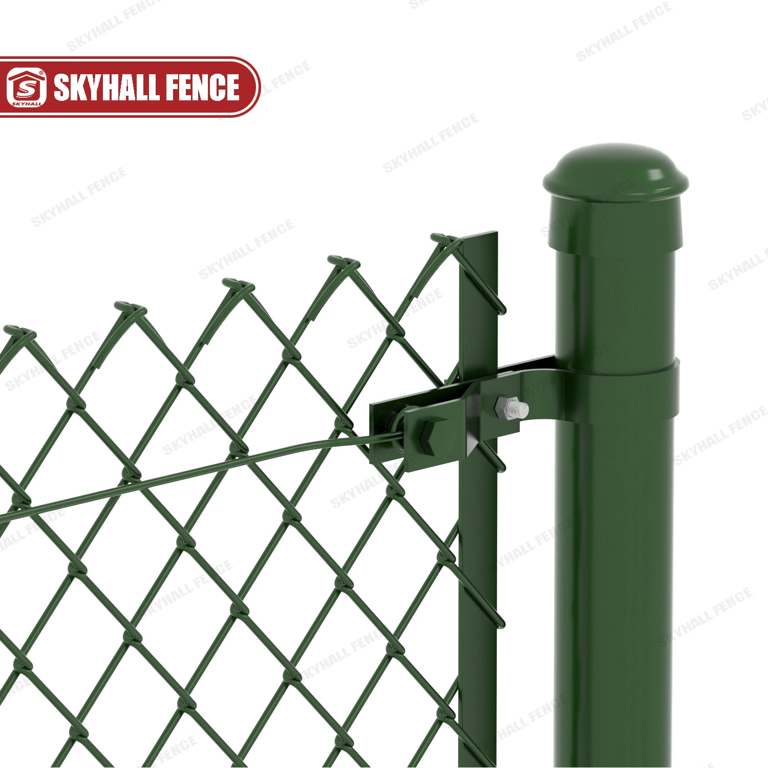 PVC-beschichtete Diamant-Form Maschenzaun Green Chain Link Zaun Für Garten und Wohnnutzung