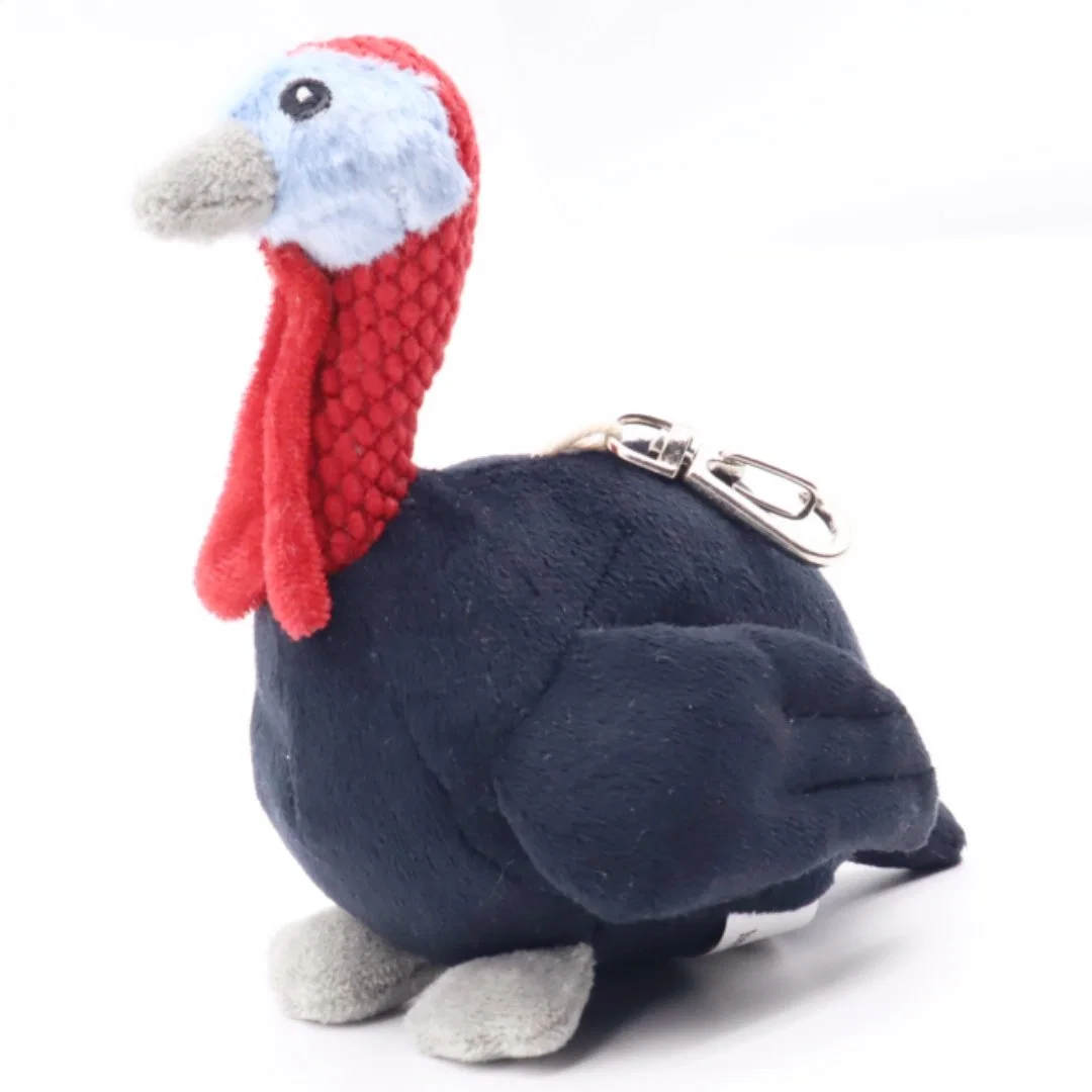 Custom Plush Toys Animal Black Thanksgiving Stuffing Wild Turkey Birds Keychain Key Ring for Bag 12cm Soft Stuffed Key Chain Key Clip