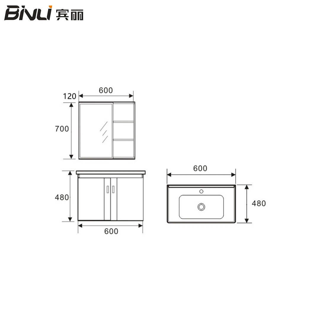 Luxury Plywood Wall Mounted Small Single Sink Bathroom Cabinet Vanity Bathroom Vanity Table