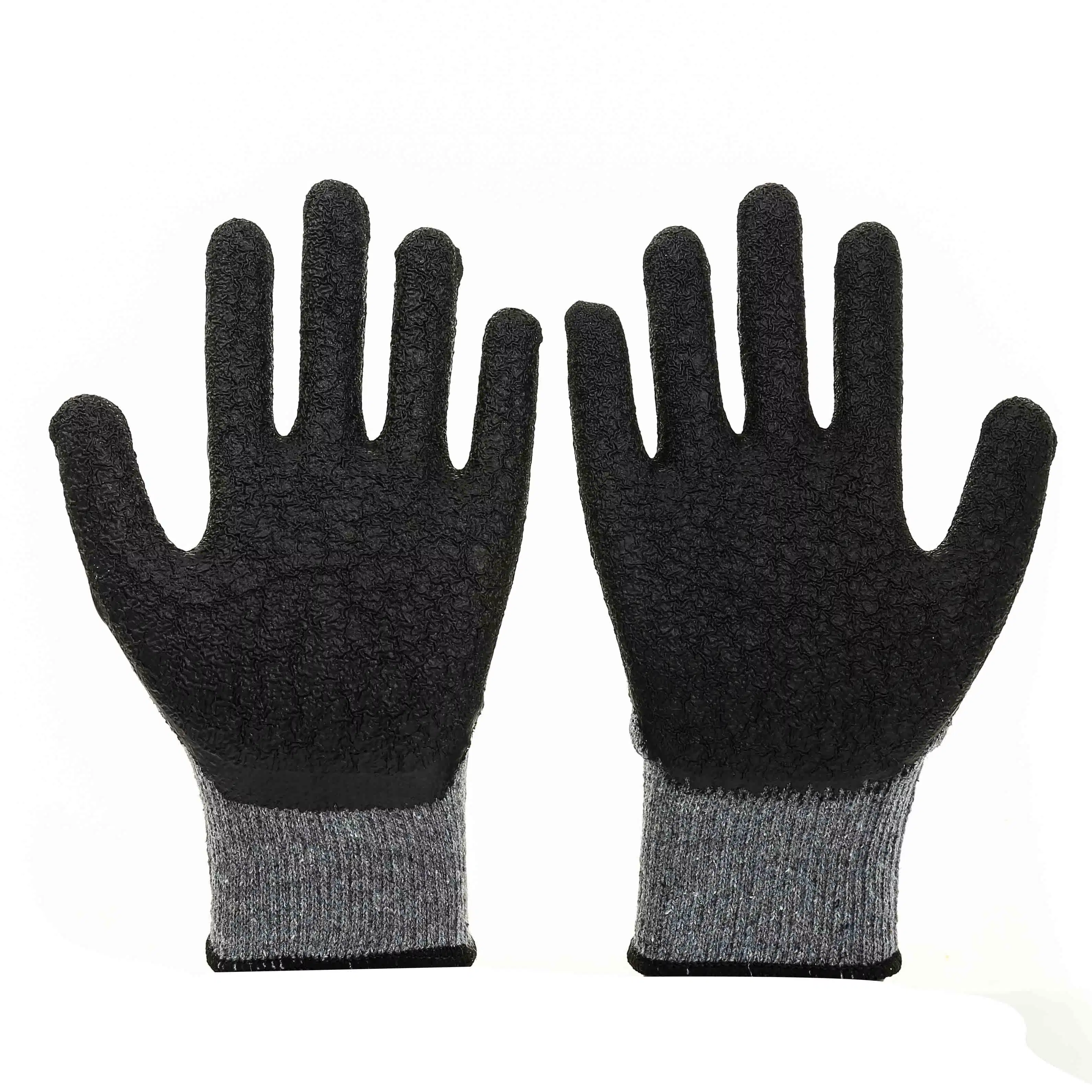 10 Gauge Black Latex Palm Coated Black Polyester Hand Safety Work Labor Working Protective Gloves for Construction Warehouse Gardening Agricultural