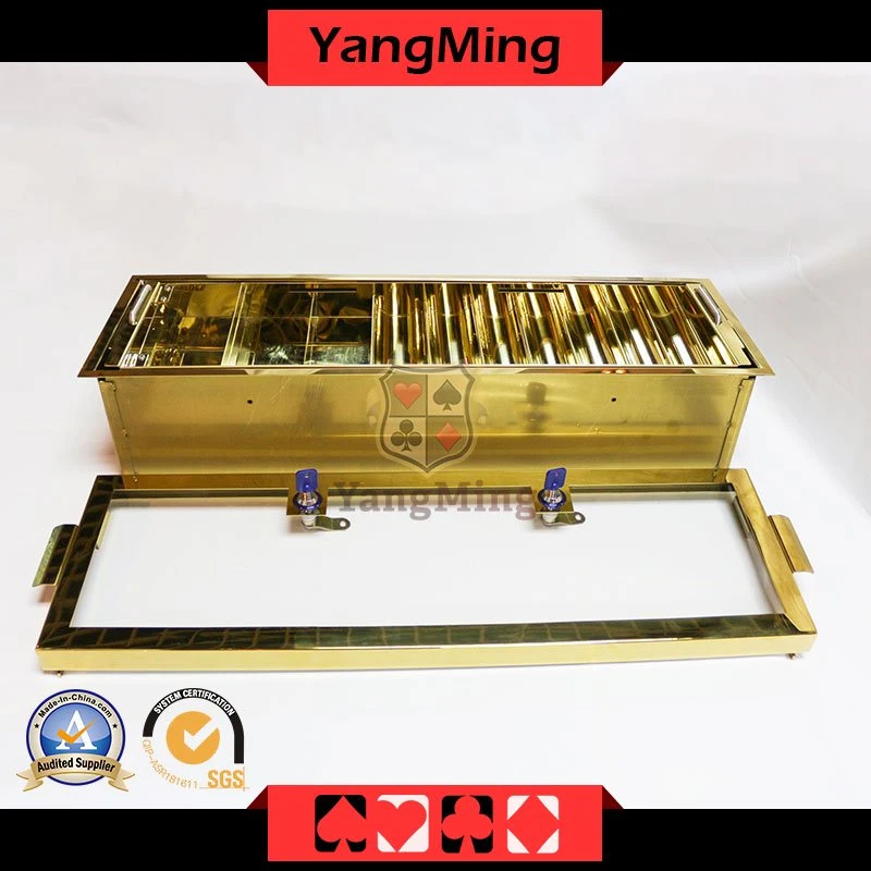 Gambling Casino Chips Double-Layer Metal 304 Stainless Chip Tray Professional Charge Taiwan Double Lock Code Box Ym-CT21