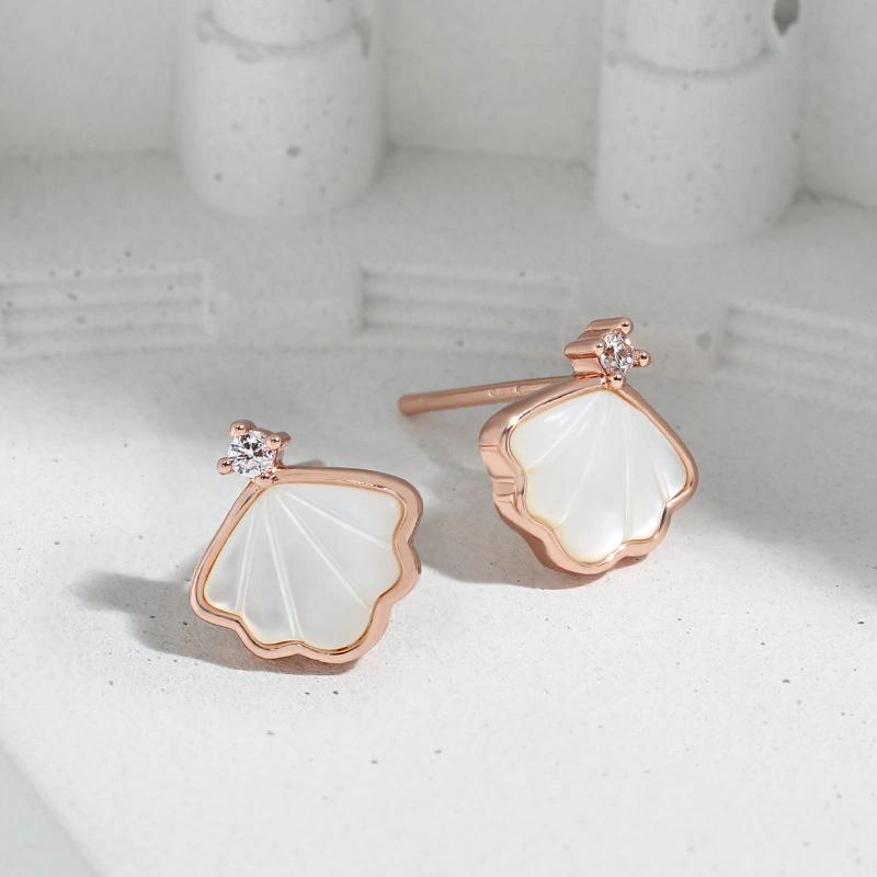 High Sense Simple White Mother Pearl Fashion Jewelry Earrings