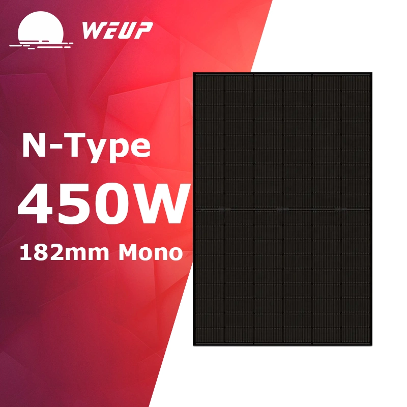 Cheap Price N-Type Mono 450W Full Black Half Cut Solar Panel Easy to Installation