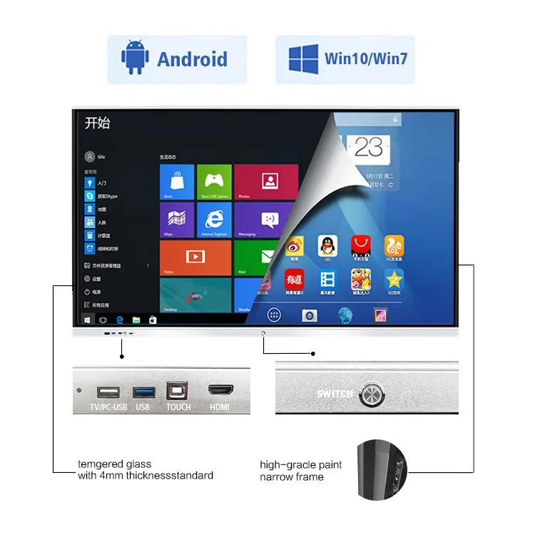 Multi-Touch 110 дюймов - все в одном Коснитесь ТВ Smart 20 баллов плата электронную интерактивную доску сенсорный экран с проектором