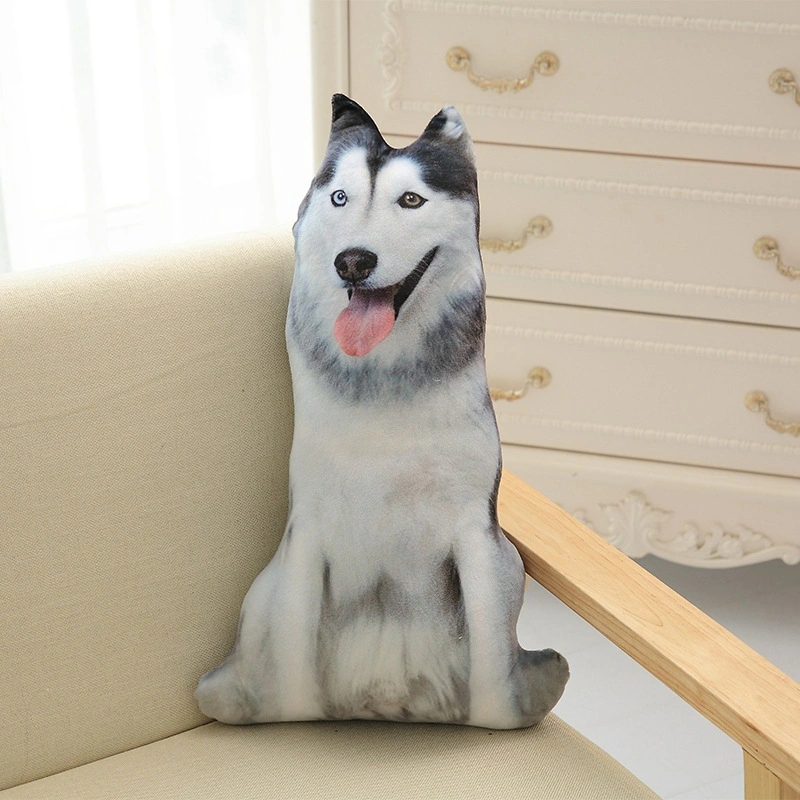 Creative 3-D Simulation Dog Plush Toy Pillow Husky Doll Bulldog Spotted Dog Doll