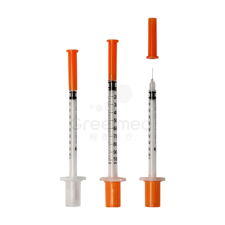 Marcação ISO Aprovado China estéreis descartáveis de Uso Único seringa de insulina