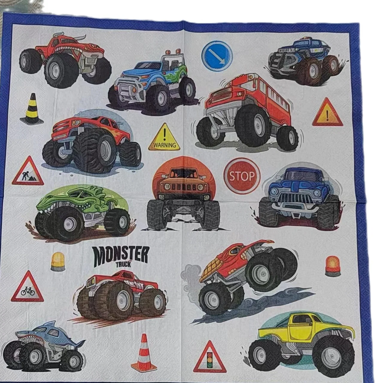 Children's Theme Cars Daily Party Customization Paper Napkins Restaurant Used Paper Napkin