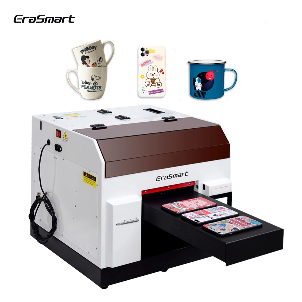 Erasmart A4 UV Flatbed Printer L800 Print Head Printing on Mobile Phone Cases