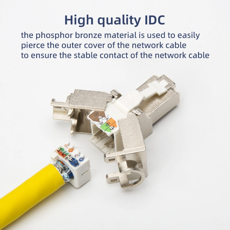 RJ45 8p8c CAT6 geschirmte werkzeugfreie FTP-Zinklegierung RJ45 Stecker