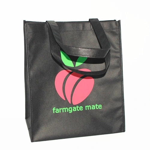 Distributor Cheap Tote Handbag Black Recycle Shopping Non Woven Bag