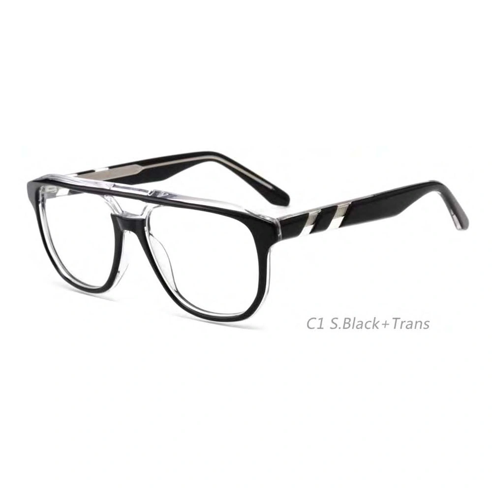 Gd Unique Design Double Color Geometric Pattern Acetate Optical Frames Women Man Eyeglasses Frames Handmade Eyewear