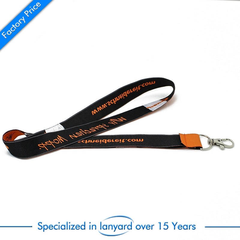 Custom Flat Polyester Screen Printed Lanyard with Safety Lock