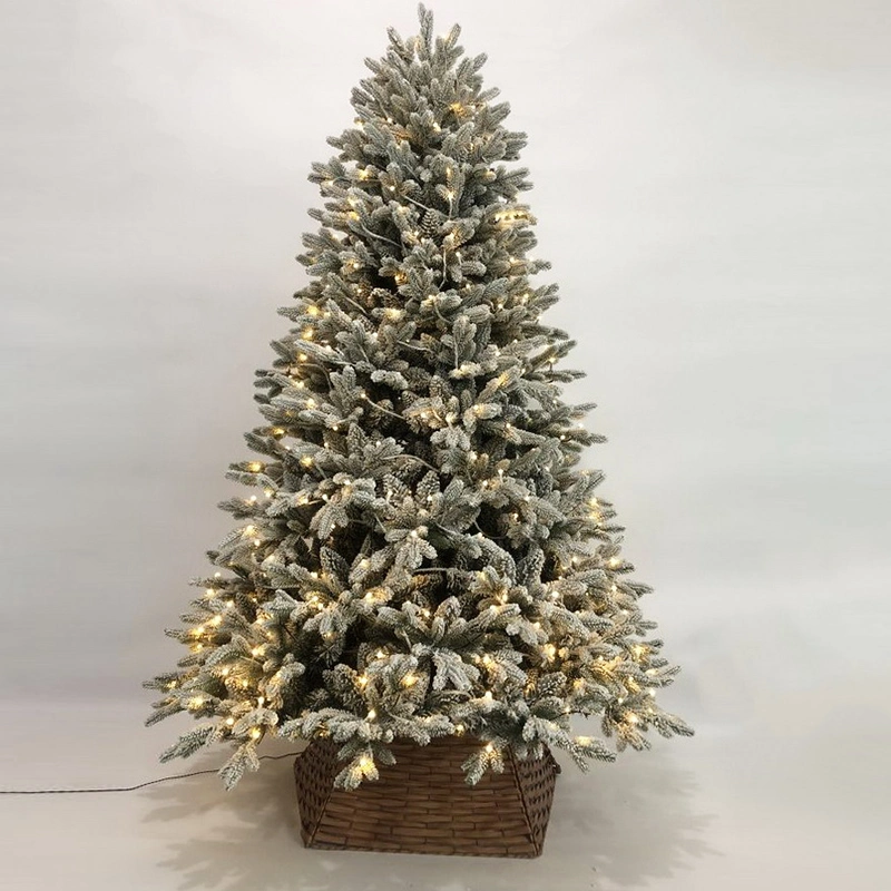 Flocking Christmas Tree with Lights New Design Home Decoration