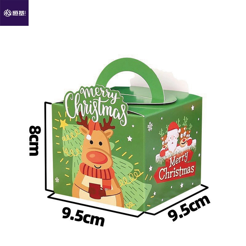 Christmas Apple Red/Green Candy Gift Package Decorations Cardboard Box with Paper Bag