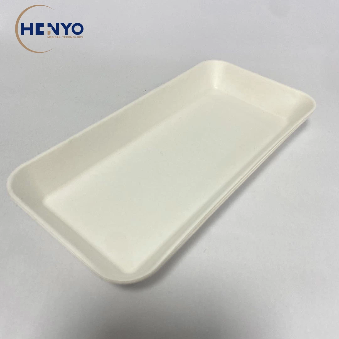 100%Biodegradable Tableware Bagasse 400ml Meal Box Tray Fruit Tray