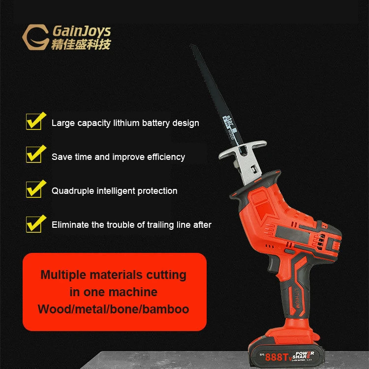 Gainjoys Wholesale/Supplier Saw Lithium Batteries Portable Power Tools Electric Power Garden Tools Cutting Cordless Reciprocating