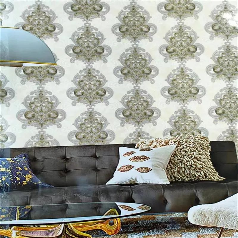 The 3D Vinyl Glitter Wallpaper Fine Embossed Leather Home Decoration