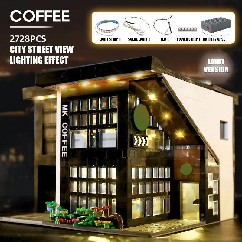 Coffee House Birthday Gifts City Streetview Building Blocks Assembly Bricks Kids Toys