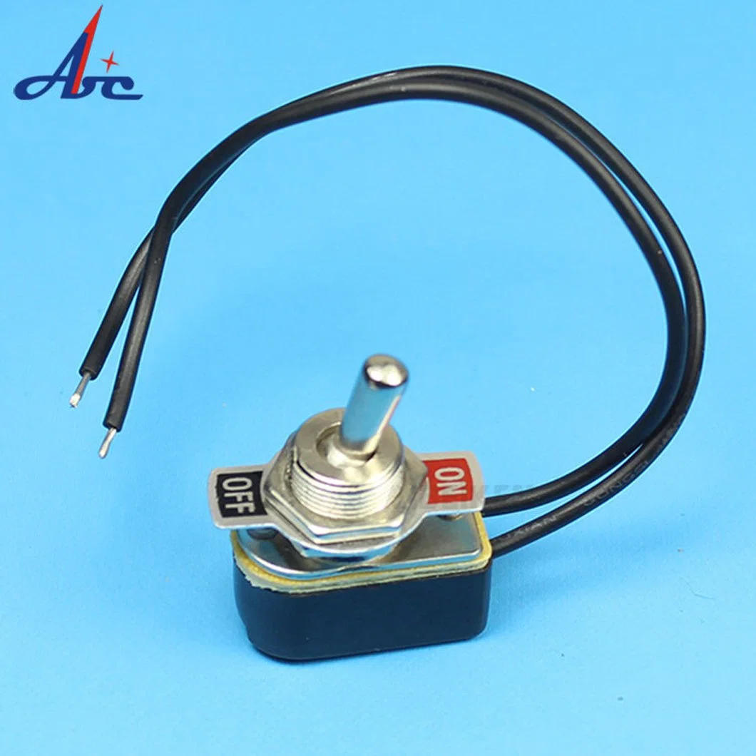 10A 120VDC on off Latching 12mm 2 Position Boat Car Toggle Switch with Wire Cable