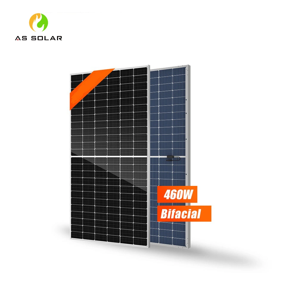 Solar Panel 455 460 Watt Bifacial A Grade Cell Custom Size Green Electric Square Solar Panel Product for CCTV Garden