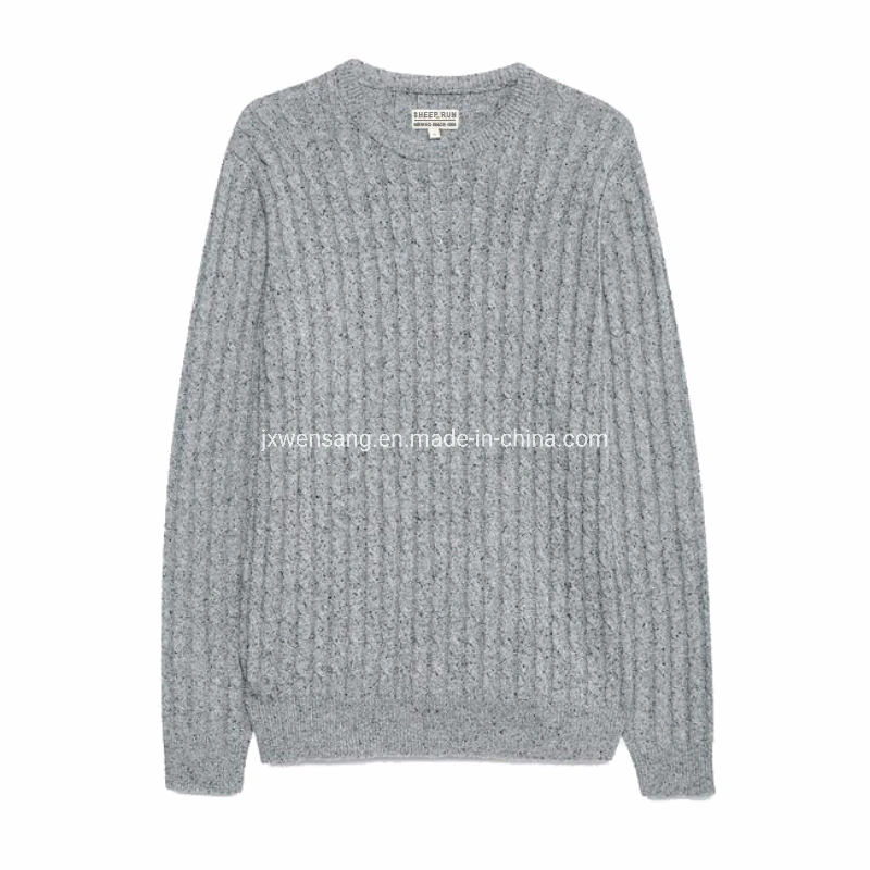 Men&prime; S Pullover 100% Australian Natural Merino Wool Knitted Crew Neck Jumper Sweater