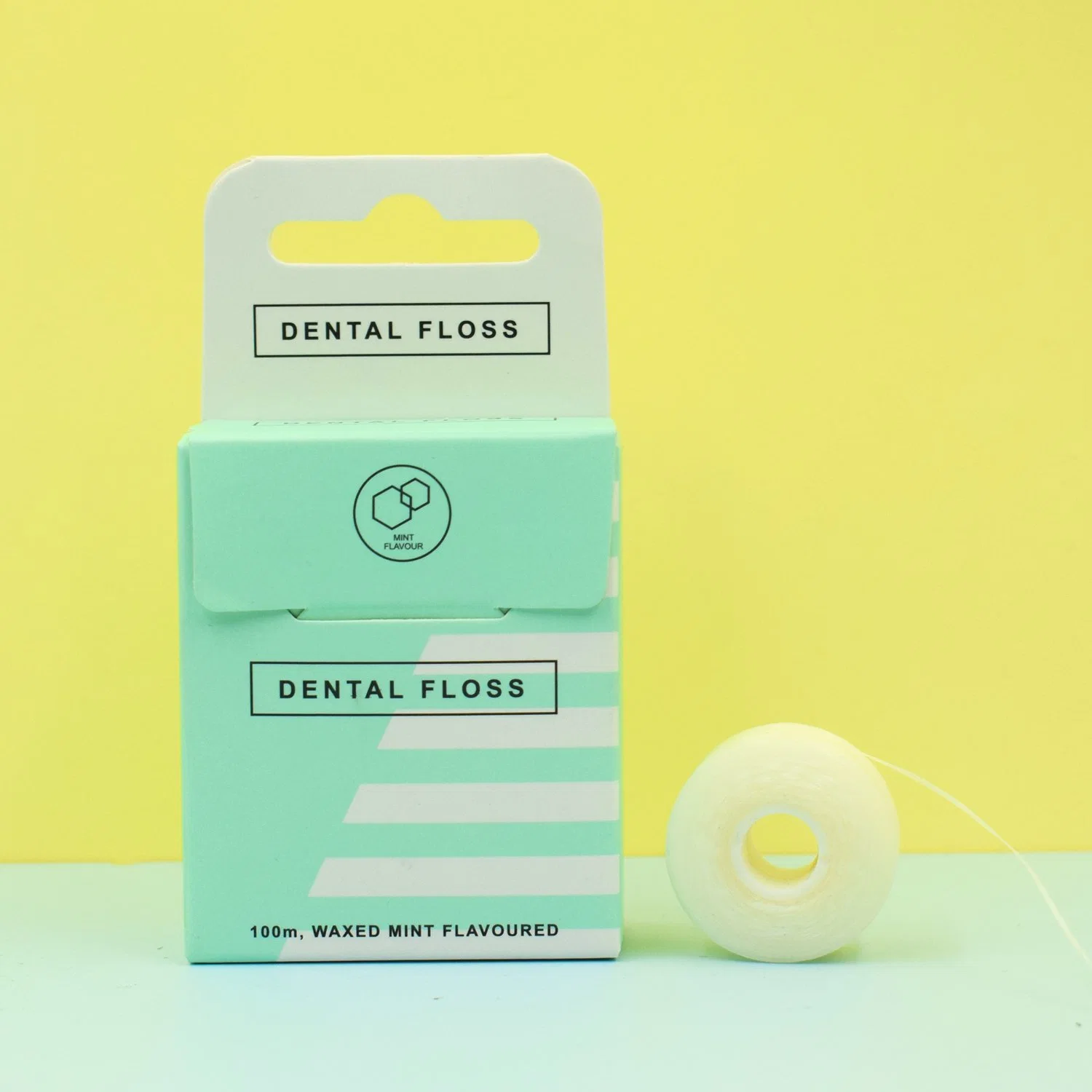 Eco-friendly 100m Wax Floss with Natural Mint Flavoring Dental Floss