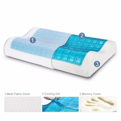 Gel Memory Foam Contour Cooling Pillow Neck Protection Health Pillow