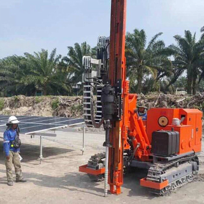 Solar PV Power and Highway Guardrail Plant Pile Driver Ramming Machine Drilling Hydraulic Pile Driving Rotary Drilling for Solar Project and Road Construction