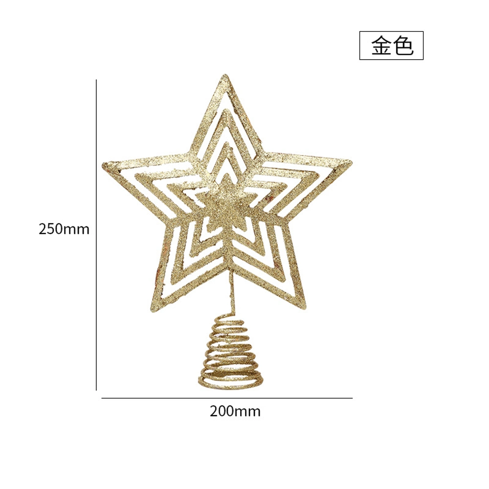 Wrought Iron Christmas Tree Decoration Pentagram Spring Christmas Tree Top Star