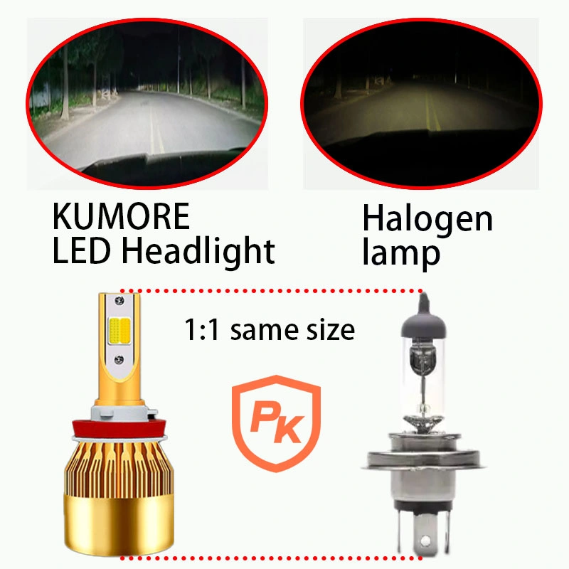 LED H1 H7 H11 Car Driving Light COB Chip 3800lm IP68 Waterproof C6 H4 LED Headlight Bulbs 36W 9005 9006