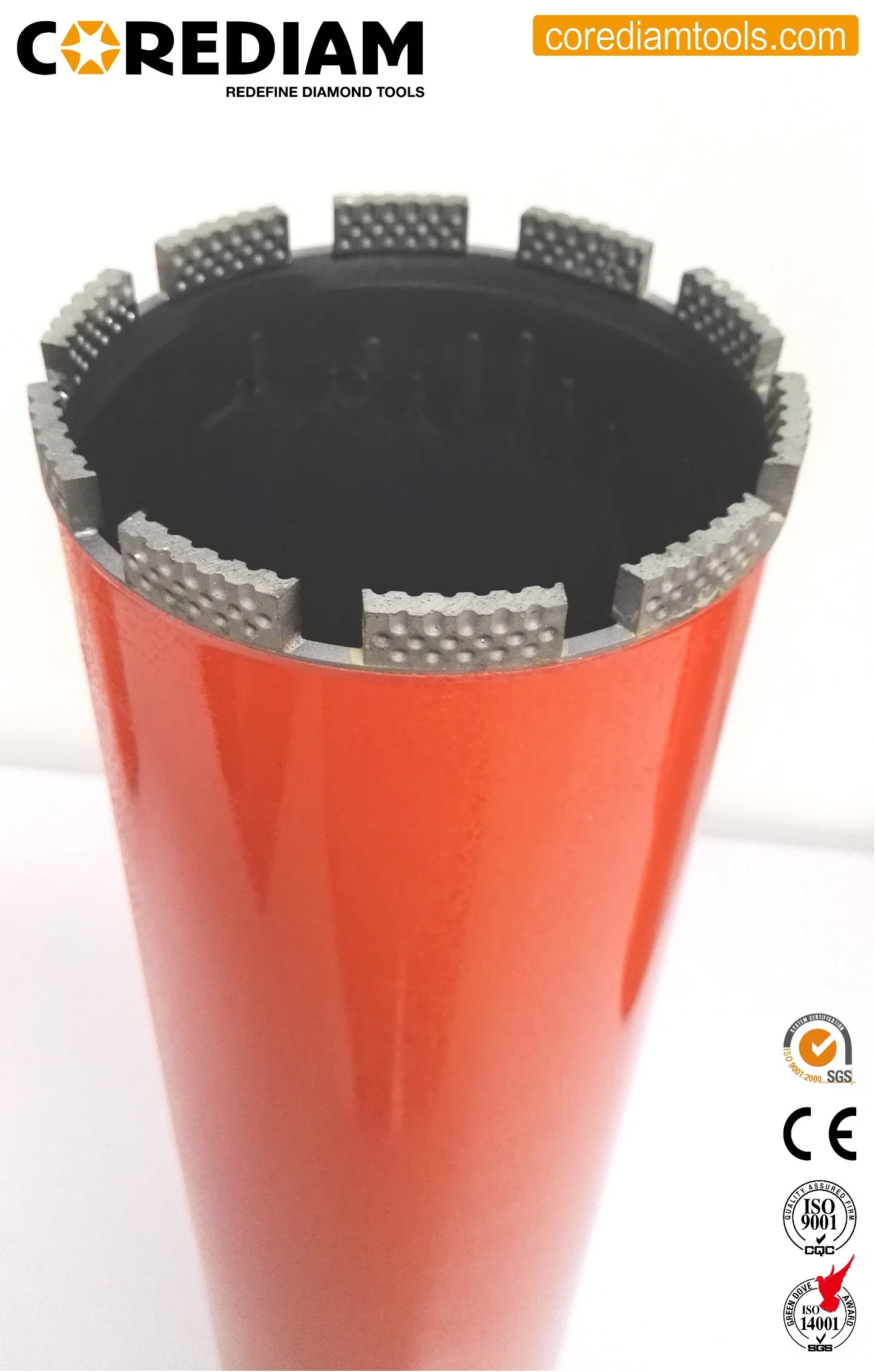 25mm-350mm/1''-14'' Dimple Segment Diamond Wet Core Drill in Premium Level for Concrete and Masonry/Diamond Tool/Drilling Tool